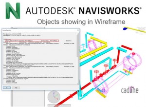 Các đối tượng hiển thị trong Khung hình Kiểu dây trong Navisworks 2017