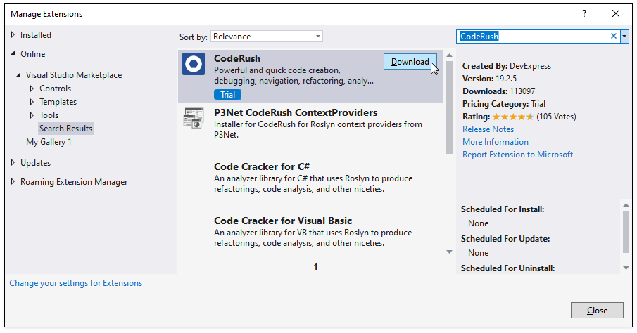 Cài đặt phần mở rộng CodeRush trong Visual Studio từ Visual Studio  Marketplace – Devexpress – Iworld Express – Tin công nghệ, đánh giá, giới  thiệu phần mềm